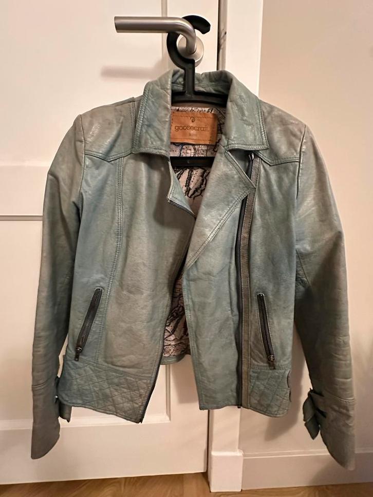 Goosecraft Leren Jack Lichtblauw Maat M - Zo Goed Als Nieuw!, Kleding | Dames, Jassen | Zomer, Zo goed als nieuw, Maat 38/40 (M)