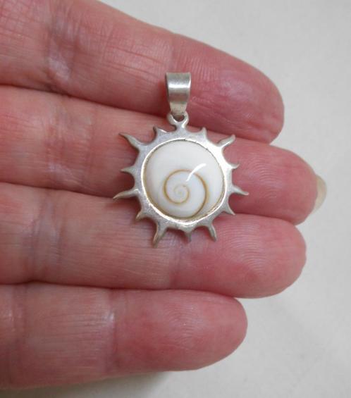 Zilveren hanger met Shiva Eye nr.179, Sieraden, Tassen en Uiterlijk, Kettinghangers, Zo goed als nieuw, Zilver, Zilver, Kruis of Symbool