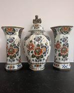 Prachtig vintage Delfts Blauw polychroom kaststel, Antiek en Kunst, Antiek | Vazen, Ophalen of Verzenden