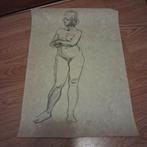 Naakt tekening potlood, Ophalen of Verzenden