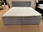 Boxspring + opbergruimte 180x200cm Grijs Boucle stof E-6086