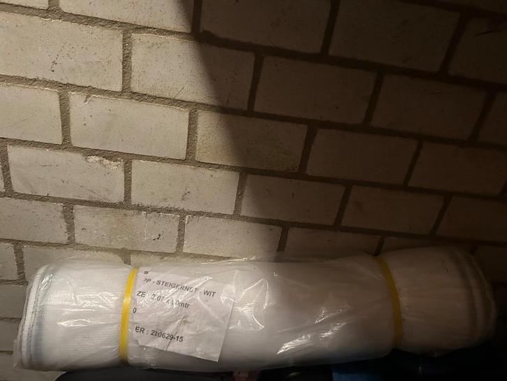 Steigernet wit 2.07 x 50 Meter, Doe-het-zelf en Verbouw, Steigers, Zo goed als nieuw, Gevelsteiger, 2 tot 5 meter, Ophalen