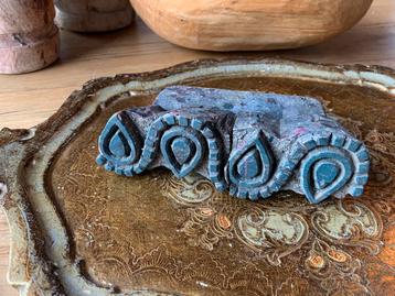 Houten batik randstempel, batik stempel druppelvormig beschikbaar voor biedingen