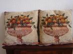 Sierkussens Fruitschaal geborduurd (wasbaar), Huis en Inrichting, Woonaccessoires | Kussens, Ophalen of Verzenden, Gebruikt, Overige kleuren