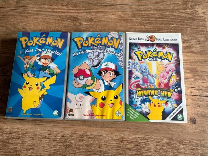Pokémon VHS - 3 Stuks!, Cd's en Dvd's, Dvd's | Kinderen en Jeugd, Gebruikt, Film, Avontuur, Alle leeftijden, Ophalen