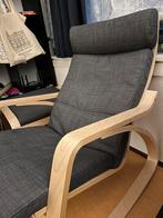 IKEA schommelstoel - rocking chair with foot stool, Huis en Inrichting, Stoelen, Grijs, Stof, Zo goed als nieuw, Eén