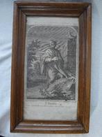 Prent St Petrus 18e of 19e eeuw in eikenhouten lijst, Ophalen of Verzenden