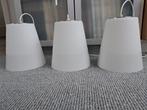 drie hanglampen, Ophalen of Verzenden, Zo goed als nieuw, Glas, Minder dan 50 cm
