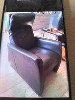 Prachtige Donkerbruine Fauteuil (Echt Leder), Ophalen, Gebruikt, 125 tot 150 cm, Leer