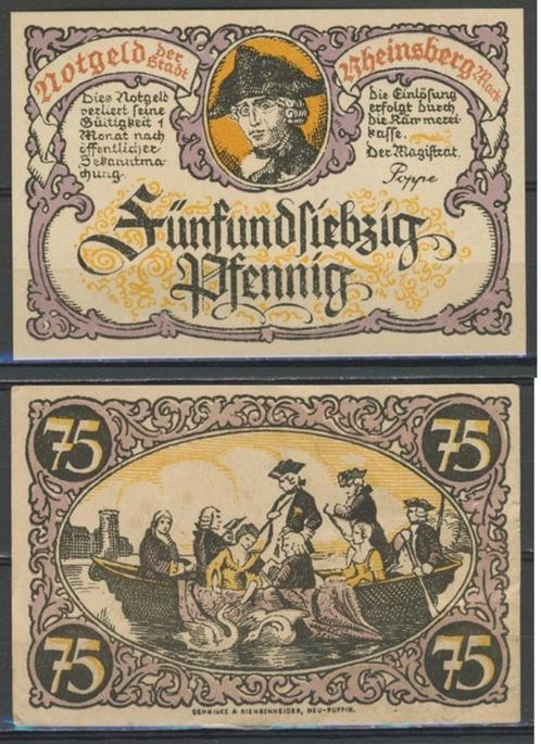 Rheinsberg 75 Pfg 1922 Duits Noodgeld Notgeld Biljet c-83 jd, Postzegels en Munten, Bankbiljetten | Europa | Niet-Eurobiljetten