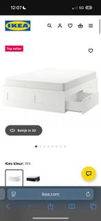 Bed met lades ikea, Huis en Inrichting, Slaapkamer | Bedden, Ophalen, Wit, 140 cm, Zo goed als nieuw