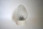 Vintage plafondlamp helder glas kap reliëf dennenappel '60, Ophalen of Verzenden, Gebruikt, Glas, Vintage