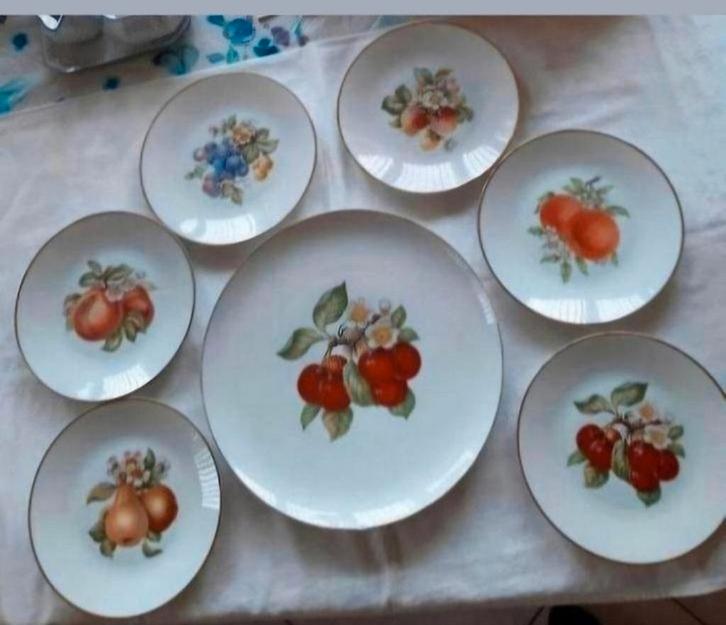 Hutschenreuther Selb LHS schaal borden fruit set, Antiek en Kunst, Antiek | Servies los, Ophalen of Verzenden
