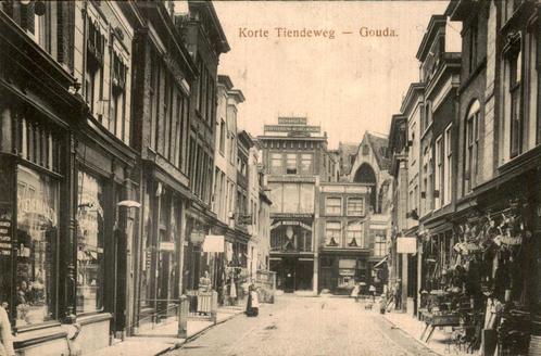 Korte Tiendeweg - Gouda, Verzamelen, Ansichtkaarten | Nederland, Ongelopen, Zuid-Holland, 1940 tot 1960, Ophalen of Verzenden