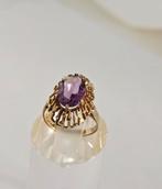 Vintage Gouden Ring met amethist, Sieraden, Tassen en Uiterlijk, Ringen, Gebruikt, Ophalen of Verzenden, Kleiner dan 17, Met edelsteen