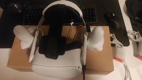 Meta/ Oculus Quest 2 128gb + gungrips, Elite Strap, 5m link, Spelcomputers en Games, Virtual Reality, Zo goed als nieuw, Pc, VR-bril