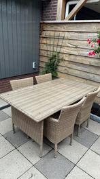 Tuinset 4 stoelen, Tuin en Terras, Tuintafels, Ophalen, Zo goed als nieuw, Rechthoekig