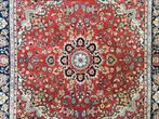 Handgeknoopt oosters wol Keshan tapijt vierkant 199x204cm, Persian Perzisch vintage oosters hype, Crème, 150 tot 200 cm, Vierkant