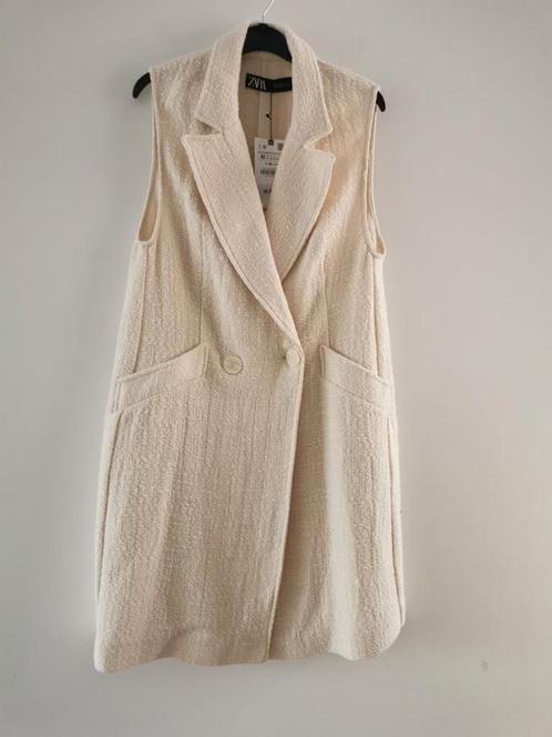 ZARA gilet met structuur mt. M, Kleding | Dames, Jasjes, Kostuums en Pakken, Nieuw, Jasje, Maat 38/40 (M), Beige, Verzenden