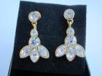 Leuke goudkleurige oorbellen met strass steentjes, Overige materialen, Hangers, Ophalen of Verzenden, Zo goed als nieuw