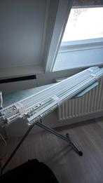 24 gordijnen Ikea mintgroen met rails en haakjes, Ophalen, Zo goed als nieuw, 200 cm of meer