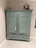 Prachtig groen/blauw geschilderde eiken kast, Huis en Inrichting, Kasten | Buffetkasten, Ophalen, Gebruikt, 150 tot 200 cm, Eikenhout