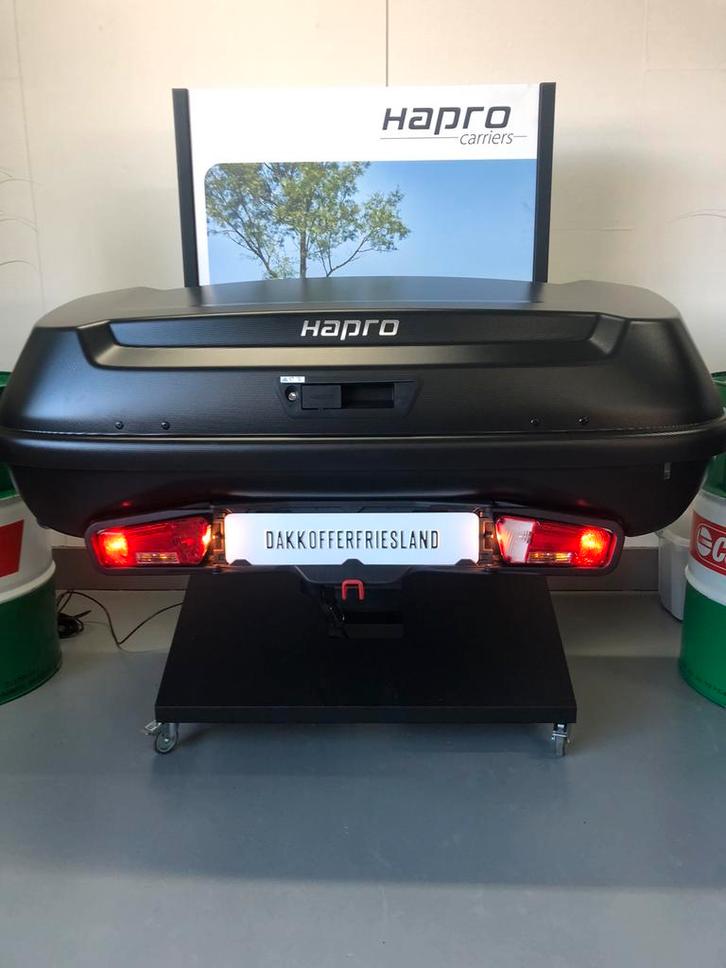 Hapro Boxer L 420 Liter trekhaakkoffer Hexagon black, Auto diversen, Dakkoffers, Nieuw, Ophalen