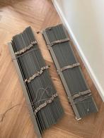 Houten jaloezieën taupe 2x, Ophalen, 100 tot 150 cm, 200 cm of meer, Zo goed als nieuw