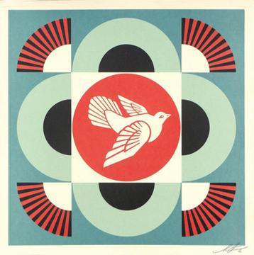 Shepard Fairey (OBEY) – zeefdruk, print - Dove (blue) beschikbaar voor biedingen