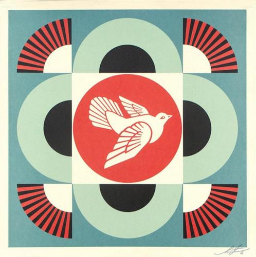 Shepard Fairey (OBEY) – zeefdruk, print - Dove (blue), Antiek en Kunst, Kunst | Litho's en Zeefdrukken, Ophalen of Verzenden