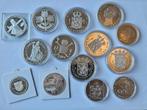 Partij van 14 zilveren penningen 925/1000., Setje, Koningin Beatrix, Zilver, Overige waardes