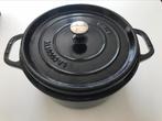 Staub geemailleerde gietijzeren braadpan, zwart, 26 cm, Ophalen of Verzenden, Gebruikt, Gietijzer, Koekenpan of Braadpan