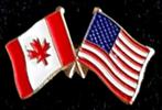 Canada- U.S.A. vlaggen pin, Nieuw, Speldje of Pin, Stad of Land, Verzenden