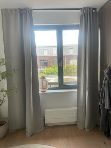 Grijze gordijnen incl. rails - 2.60m lang beschikbaar voor biedingen