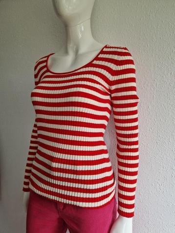 Armedangels top Alaania. Maat L. Rood/crème. beschikbaar voor biedingen