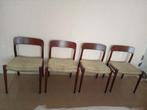 Niels Otto Møller Eetkamerstoel 4 stuks !, Huis en Inrichting, Stoelen, Ophalen, Gebruikt, Bruin, Vintage