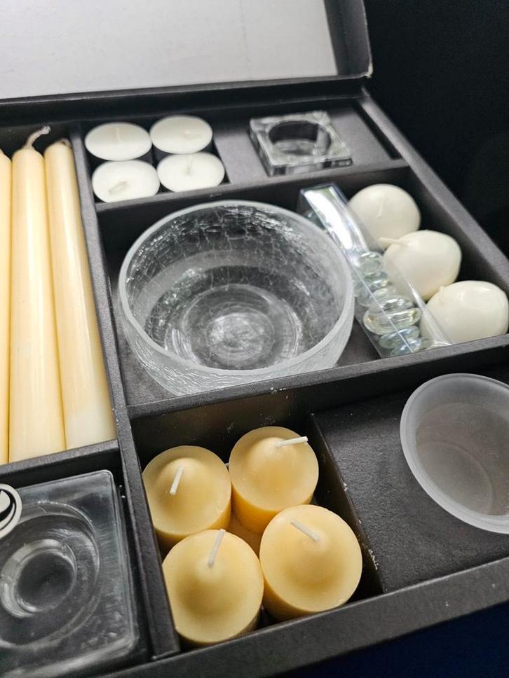 Kaarsenset Compleet, Huis en Inrichting, Woonaccessoires | Kandelaars en Kaarsen, Nieuw, Kaars, 25 tot 50 cm, Overige materialen