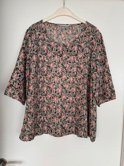 Aaiko blouse – XXL – bloemenprint crème/zwart/oranje/groen, Kleding | Dames, Grote Maten, Zo goed als nieuw, Blouse of Tuniek