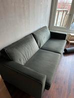 Groene 3-zitsbank - Suede - Gebruikt, Huis en Inrichting, Banken | Bankstellen, Gebruikt, Driepersoons, Ophalen of Verzenden, Rechte bank