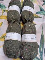 4 bollen wol groen, tweed, Ophalen of Verzenden, Nieuw, Breien of Haken, Wol of Garen