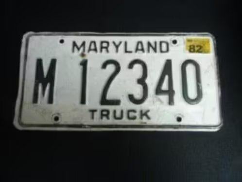 Kentekenplaat licenseplate Maryland Truck USA, Verzenden, Gebruikt, Auto's