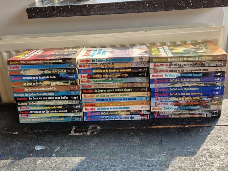39 boeken uit reeks “De Cock ….”. Door Appie Baantje., Boeken, Detectives, Gelezen, Ophalen of Verzenden