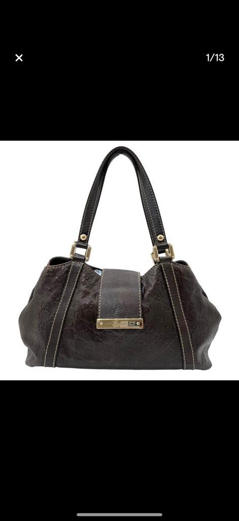 Gucci Handtas – Vintage GG Sima, Sieraden, Tassen en Uiterlijk, Tassen | Damestassen, Gebruikt, Handtas, Bruin, Ophalen of Verzenden