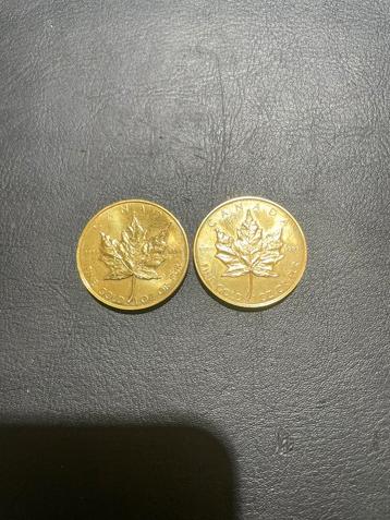 2 x gouden mapleleaf uit 1987