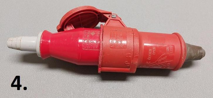 1 set M+F krachtstroom stekkers 16A. Bieden, Doe-het-zelf en Verbouw, Elektra en Kabels, Gebruikt, Stekker, Ophalen of Verzenden