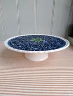 Prachtig! Grote taart schaal blueberry pie barbotine, Ophalen of Verzenden