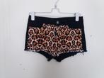 Een zwarte korte broek met een tijger-print aan de voorkant., Broek, Divided (H&M)., Meisje, Ophalen of Verzenden