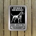 waakbord Dogo Argentino Argentijnse Dog mat zwart zilver, Nieuw, Ophalen of Verzenden