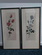 Set van twee etsen, bloemen, Antiek en Kunst, Ophalen of Verzenden