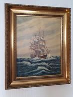 Schilderij A. Verveen - Zeilschip op woelige baren, Ophalen